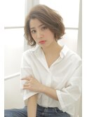 エアリーショート×ミルクティーブラウン