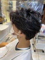 クオリス 上板橋店(QUALIS) かきあげアップバングメンズショートスタイル