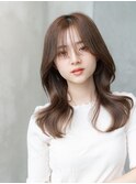 くびれヘア/韓国風ヘア/大人可愛い/ベージュ/原宿/表参道