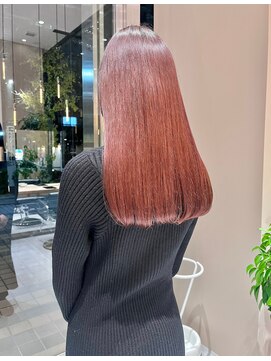 ガリカ 横浜(Gallica) 【minami】モテ髪艶感チェリーピンク/切りっぱなしロブヘア