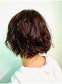 大人ショートのボブパーマ