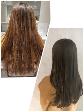 アイディール(:ideal) 髪質改善トリートメント×赤みのないオリージュカラーで透明感UP