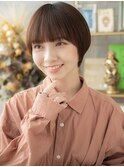 透け感前下がりナチュラルマッシュショート