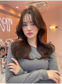 韓国風/内巻き/セミロングヘア/20代/30代