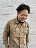 メンズ束間波巻きスパイラルパーマツイストスパイラルパーマ