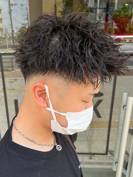 エルマーク 梅田(L-MARK) スキンフェードクロップ短髪バーバーアップバングツーブロック