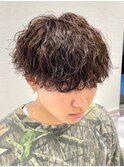 波巻きスパイラルマッシュ刈り上げツーブロックニュアンスパーマ
