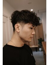 -BROWN-マッシュパーマ[大阪駅/梅田メンズ/スパイラルパーマ/ツイストパーマ/福島/シャドウパーマ