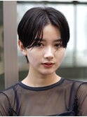 顔周りレイヤーカットくびれヘア切りっぱなしボブ大人ボブ30代