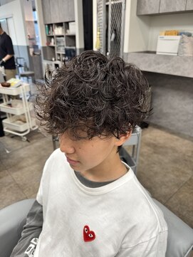 フェザーパーマスパイキーショートブルーブラックサーフカール☆