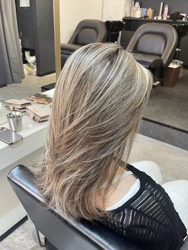 ブレンド 渋谷(BLend) ホワイトグレージュミニウルフデジタルパーマチェリーブラウン