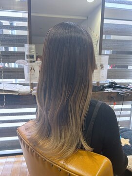 ブロンド風グラデーションカラー　ベージュカラー