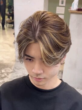 ミラリー トウキョウ(Mirareee Tokyo) メンズハイライト20代30代40代◎フェザーパーマメンズメッシュ