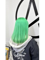 アルケム 学芸大学(AlChem)&nbsp;【Hana指名】ベーシックリタッチで明るい緑[派手髪/ハイトーン]
