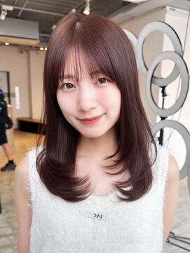 アルバム 池袋(ALBUM) 顔周りレイヤーミディアムロング前髪カット_F1177