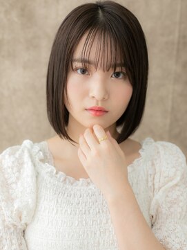 モッズヘア 越谷(mod's hair) シースルー前髪ダークグレージュ前下がりボブディX越谷30代40代