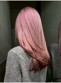 ピンクベージュ韓国ヘアダブルカラーブリーチ_ba584181