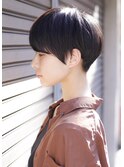 大人可愛い20代30代40代黒髪前下がりショートボブ丸みショート◎
