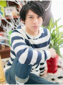 黒髪マットアッシュアシンメトリー束感ヘアc5戸頭20代30代40代