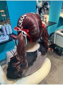 編み掛けツインテール