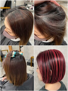 モイ(moy) 脱白髪染め!ロッド式白髪ぼかしハイライト/グラデーションカラー