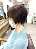 くびレイヤーエモージュグレージュクール透明感白髪染白髪ぼかし