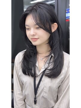 ビューナゴヤ 名駅(VIEW NAGOYA) 顔まわりカット/レイヤーカット/韓国/ロングセミディ/グレージュ