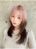 ルーツカラーxピンクxブラウン