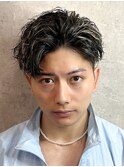 アップバングツーブロックバーバーフェードツイストメッシュ