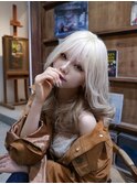 韓国スタイル■ハイトーン_ホワイトブロンド/レイヤーカット