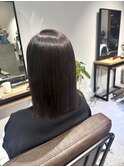 『ベージュブラウン×ミディアムストレート』