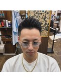 ツーブロック　フェード　7：3分け