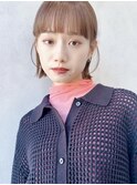 Say.大人可愛いミニボブ外ハネハイトーンベージュワイドバング