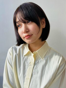 ガーデン 銀座(GARDEN) ボブ レイヤー 顔まわり 艶ブラウン 顔まわりレイヤー カット