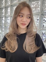 サンクプロジェクト(cinq PROJECT) 韓国ヘア顔周りレイヤーミルクティーベージュグレージュカラー