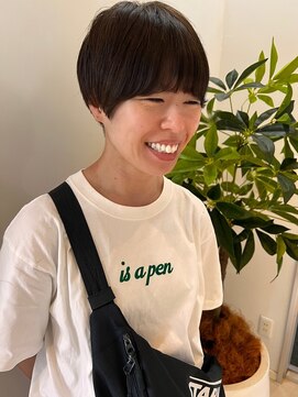 ナンブスカイ(nambu-SKY) グレージュマッシュショート×前髪パーマ