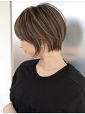 髪質改善ダブルカラーレイヤーボブインナーカラーハイライト