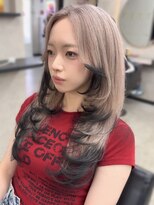 ルノン フィージュ(LUNON fieju)&nbsp;ダークパープルナチュラルショートミルクブラウンダウンバング