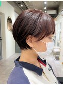 コンパクトショート/ボルドーカラー/小顔ショート
