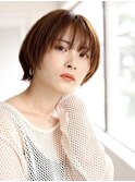 大人可愛い◎20代30代40代前髪パーマグレーベージュ
