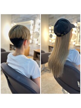 ヘアメイクサロン ゼロ(ZERO) 刈り上げてても大丈夫☆ロングにイメチェン(*^-^*)