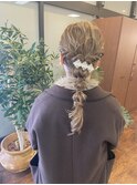 結婚式ヘアセット/編み下ろしアレンジ