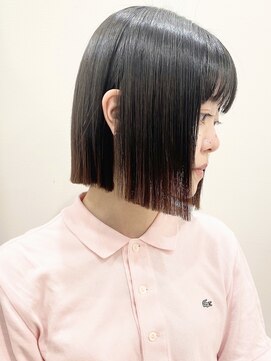 モリオフロムロンドン 松戸店(Morio from London) 【松戸 石山】黒髪ストレートミニボブ酸熱トリートメント