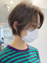 エリマ 武蔵小杉(elima) ショートボブカットミルクティーベージュブラウンタッセルボブ