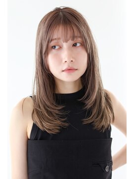 ヘアサロンガリカアオヤマ(hair salon Gallica aoyama) ワンカールで可愛いミディアムに透明感ベージュ