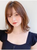 前髪 ネビージュ ボブルフ 黒髪 ワンレン 小顔 "