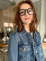 【MINX】くびれヘアアプリコットオレンジハイライトカラー_銀座