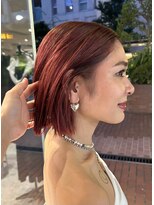 ノラ ヘアーサロン(NORA HAIR SALON) 【大久保】ブリーチ1回でつくるレッドカラーボブカット