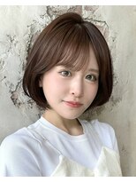 アフロート ルヴア(AFLOAT RUVUA) 「岩田莉奈」地毛風縮毛矯正 ひし形ショートボブ 白髪染め 新宿