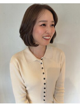 リベラル(liberal) 前髪なし 韓国風くびれボブ　艶感ブラウン【20代/30代/40代】